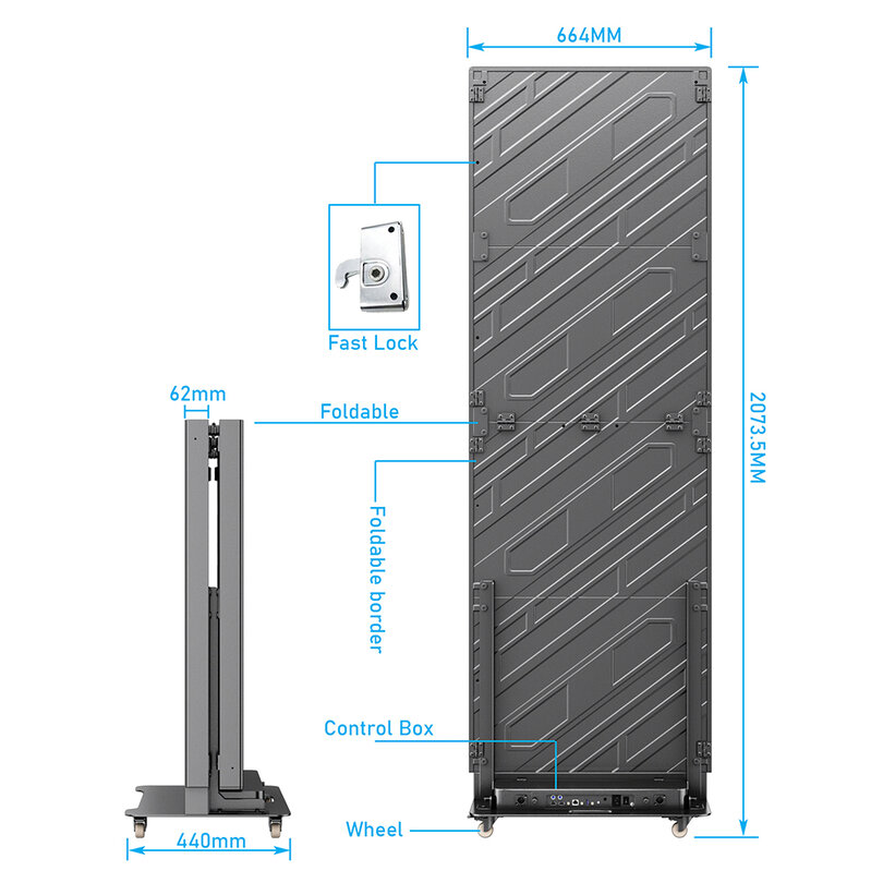 EGO Display P2.5 n°2 Foldable Pixel Totem - Indoor  in flight  TOTEM01-P2.5I-FC2 - 4