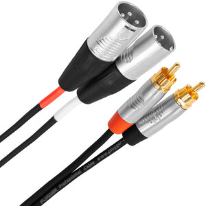Plugger Male XLR - male RCA cable, 3 m PLUCABBXM3RM03M00TOU