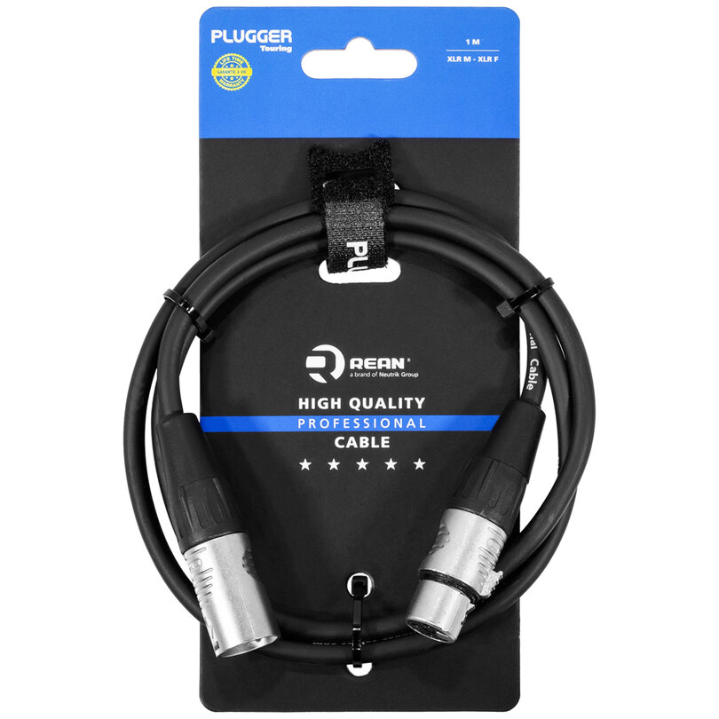 Plugger Female XLR 3p - male XLR 3p cable, 1 m PLUCABSXF3XM31M00TOU - 1