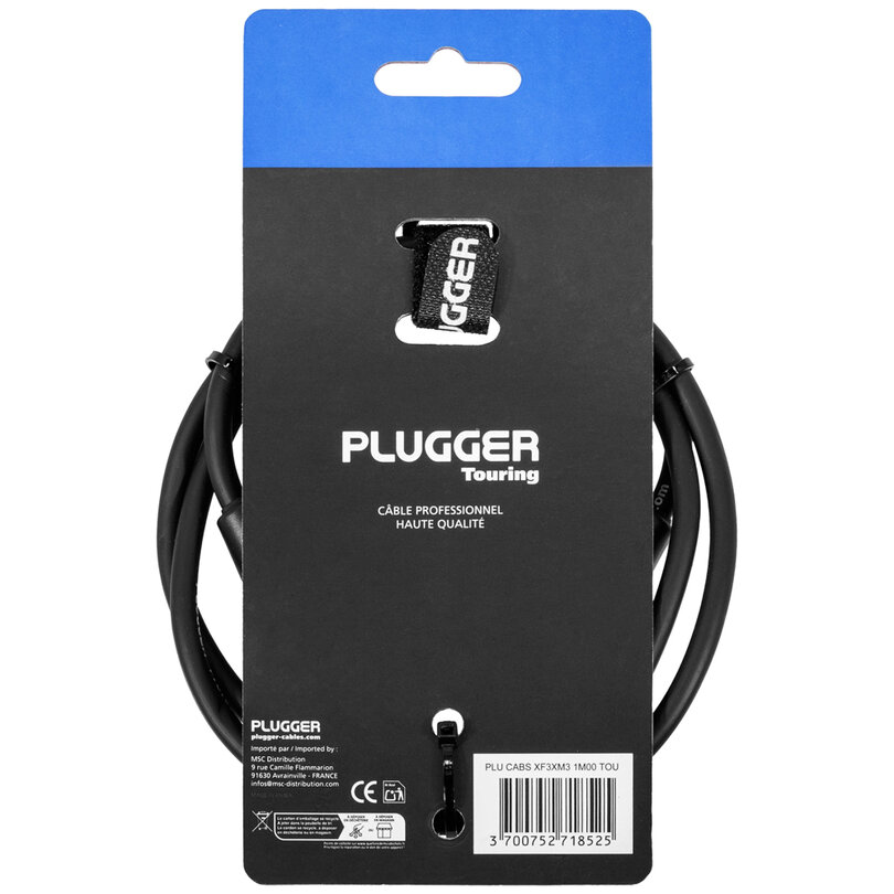 Plugger Female XLR 3p - male XLR 3p cable, 1 m PLUCABSXF3XM31M00TOU - 2