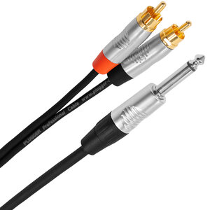 Plugger Y male mono jack - male RCA cable, 3 m PLUCABYJMMRM03M00TOU