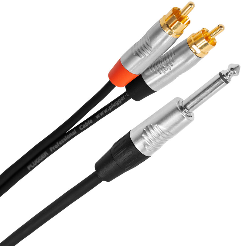 Plugger Y male mono jack - male RCA cable, 3 m PLUCABYJMMRM03M00TOU