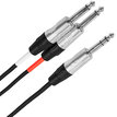 Plugger Male stereo jack - 2 x male mono jack Y cable, 1 m PLUCABYJMSJMM1M00TOU