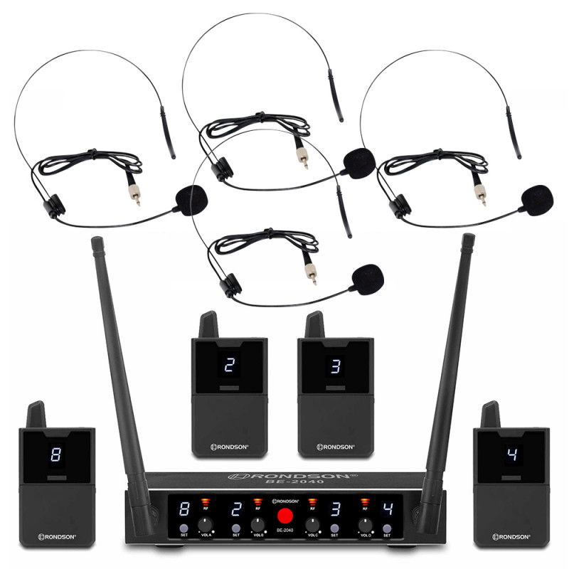 Pack BE-2040/2MIC/2BP 4 micros sans fil Rondson