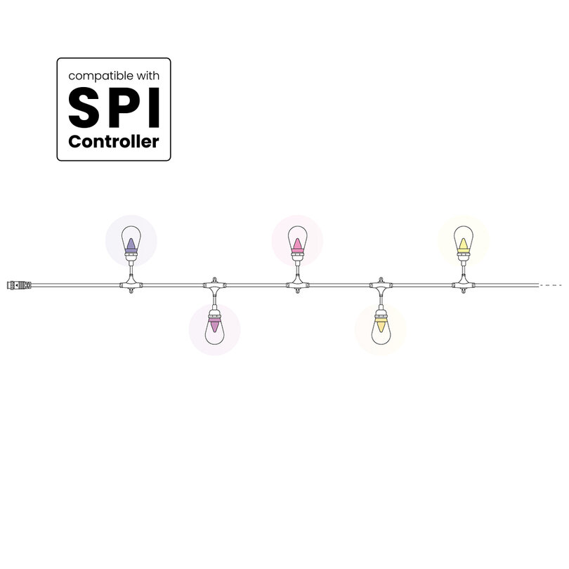 Twinkly PRO S14 Bulb Strings 50 RGB LED - black TW-SPI-S14-CL-50-STP- - 1