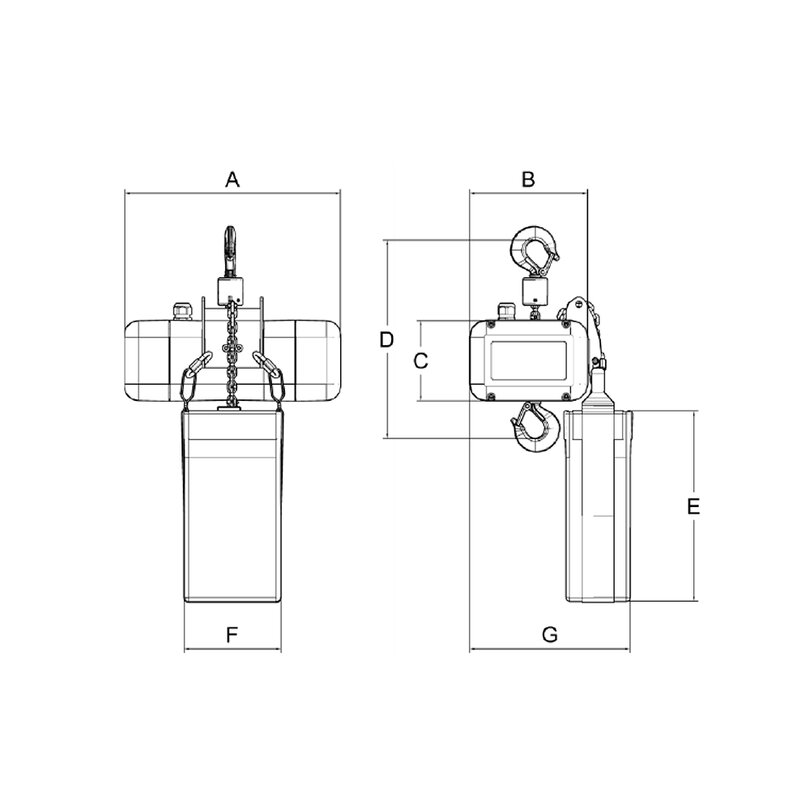 DIVO Divo TWO COMPACT 500Kg D8Plus 4m/min 10m catena bl DMI500-10B - 1